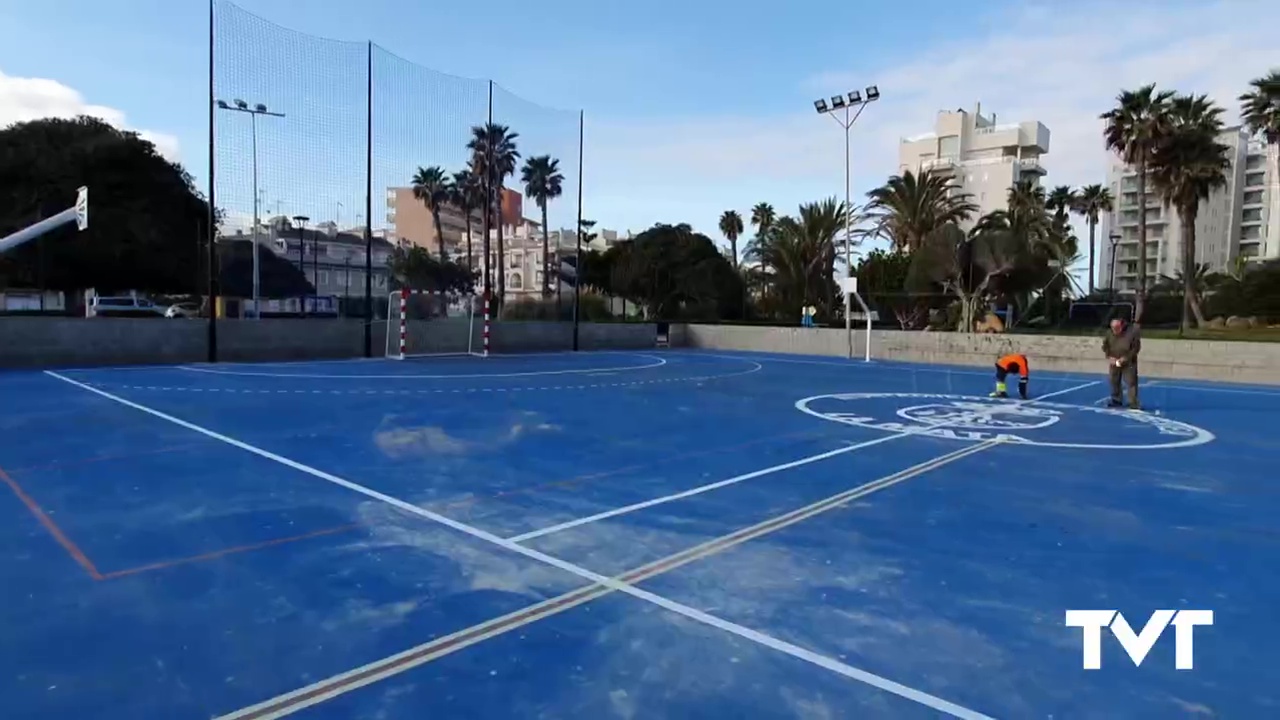 Imagen de Los trabajos de la pista polideportiva de La Mata, prácticamente finalizados