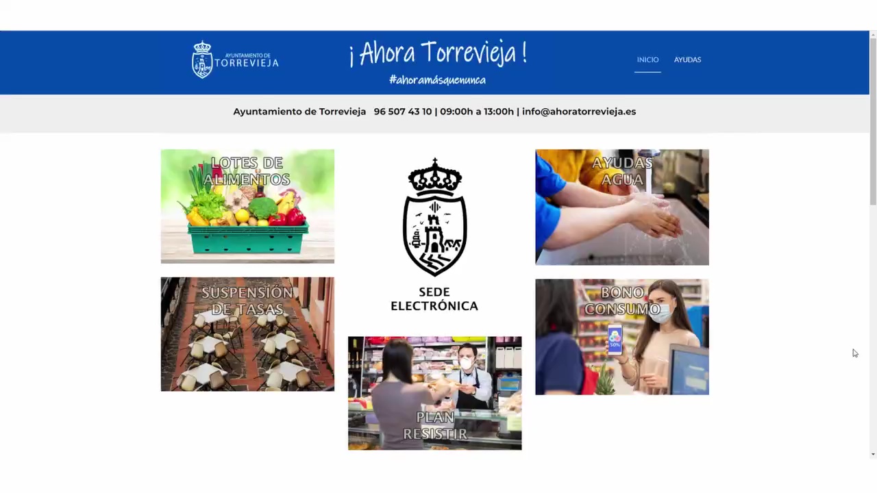 Imagen de Creada la web «Ahora Torrevieja» con acceso a todas las ayudas existentes