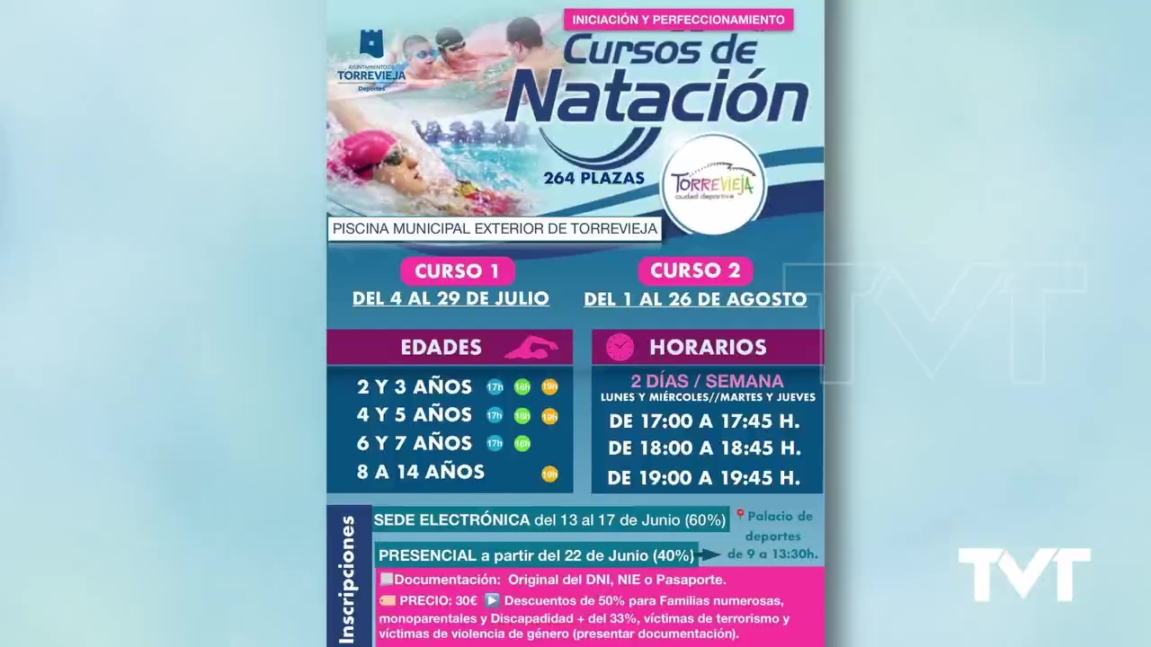 Imagen de 264 plazas para los cursos de natación de verano. Para niños y jóvenes de entre 2 y 14 años