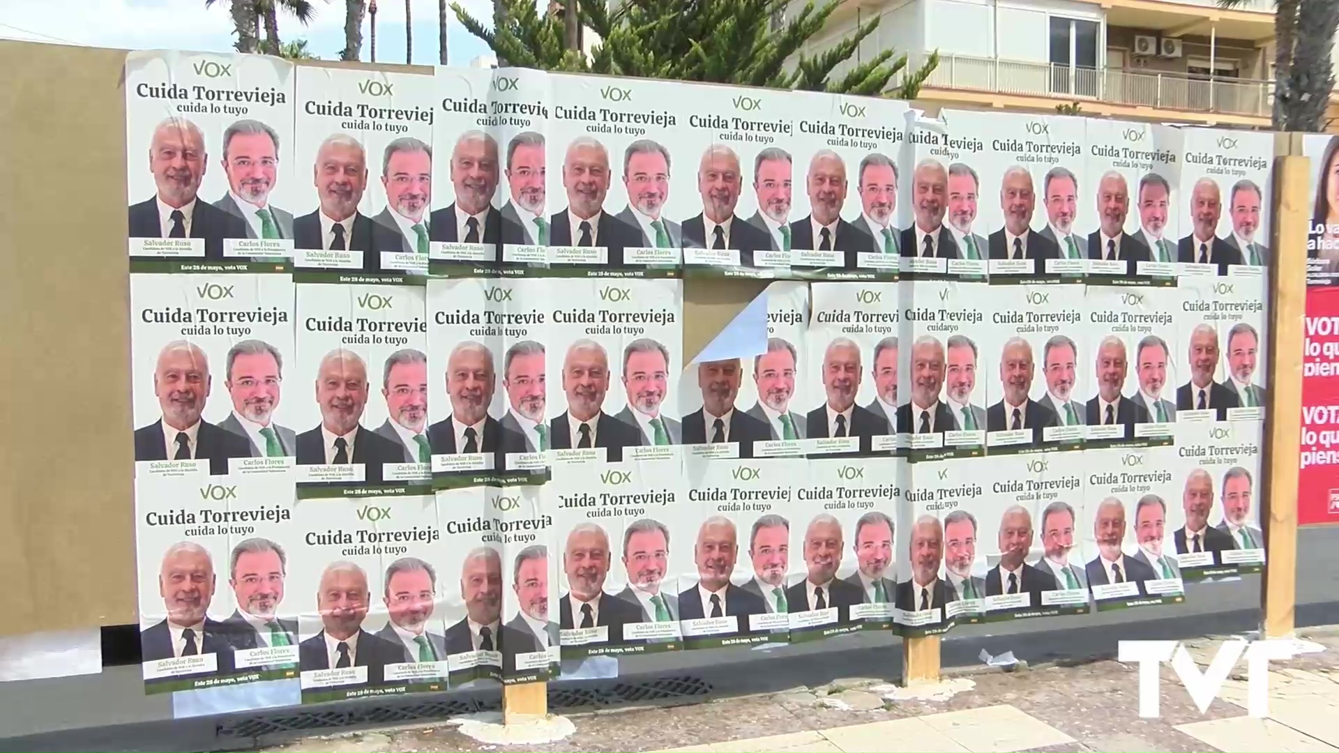 Imagen de Los carteles electorales de Vox arrancados y quemados en Torrevieja