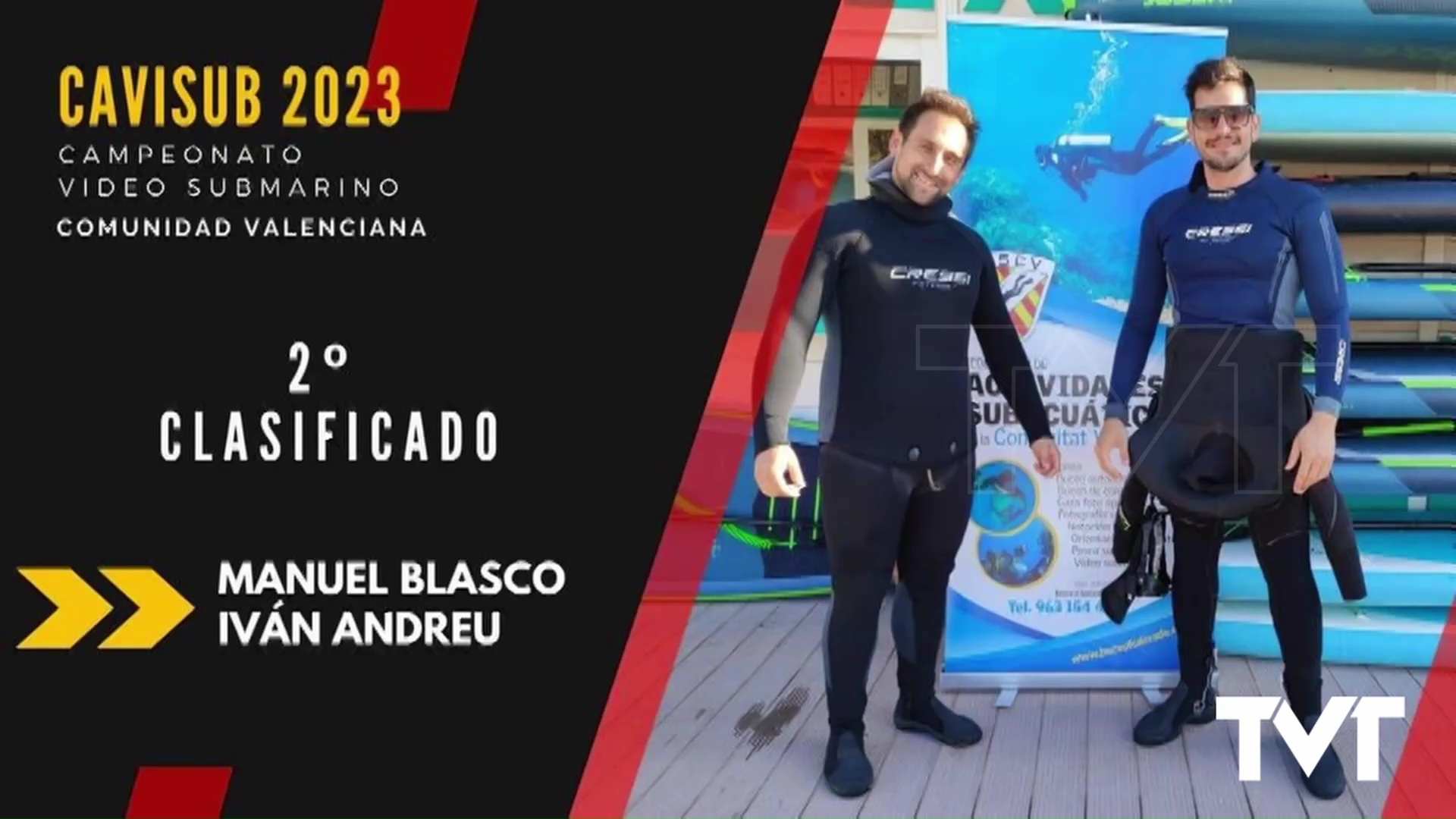 Imagen de Manuel e Iván, del Club Buceo BurbuSub, Subcampeones de la CV en videosubmarino