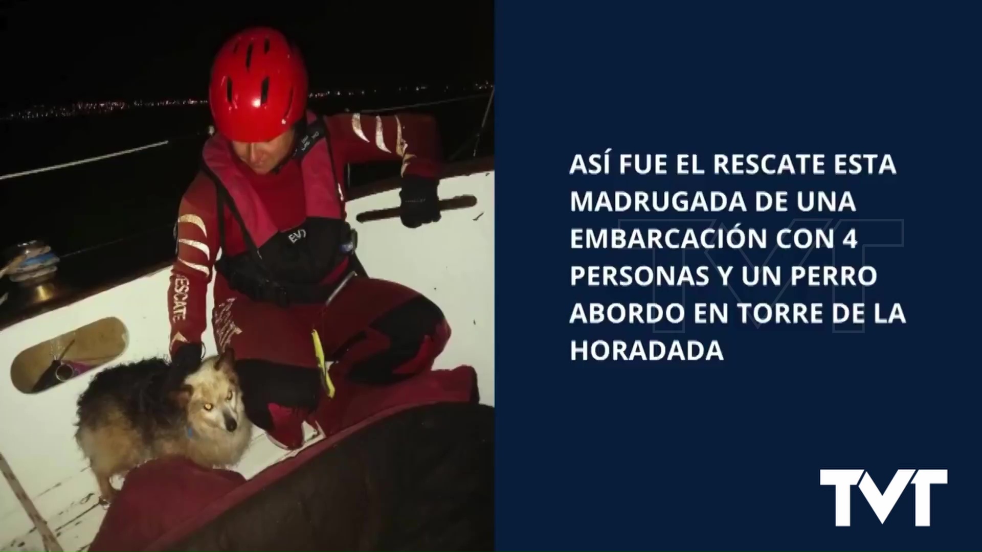 Imagen de Salvamento Marítimo de Cruz Roja con base en Torrevieja rescata a 4 personas y un perro de un barco en apuros