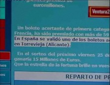 Imagen de Un Boleto De Euromillones Validado En Torrevieja Premiado Con 1.205.678 Euros