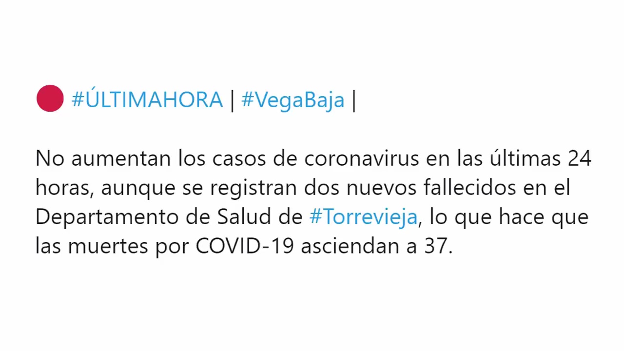 Imagen de Torrevieja no registra ningún caso de coronavirus en 24 horas pero suma dos muertes más