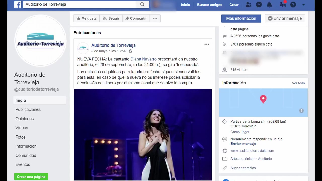 Imagen de Aplazado a septiembre el concierto de Diana Navarro en el Auditorio de Torrevieja