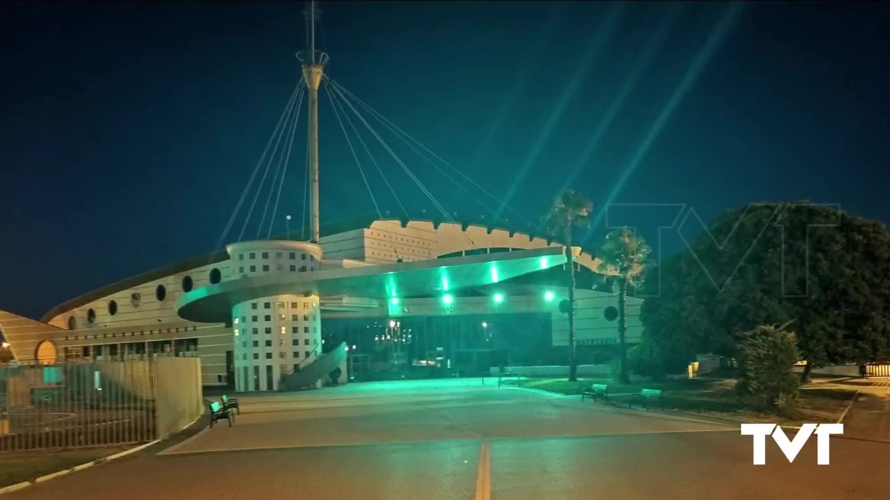 Imagen de El Palacio de los Deportes se ilumina de verde con motivo del Día Mundial de la ELA