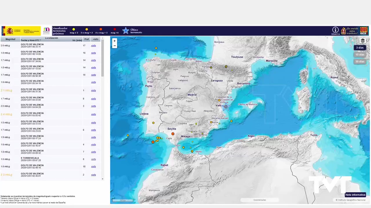 Imagen de La Comunidad Valenciana registra 22 terremotos en apenas unas horas