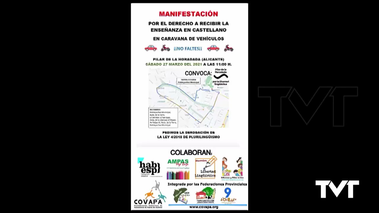 Imagen de Caravana de vehículos: Por el derecho a recibir la enseñanza en castellano