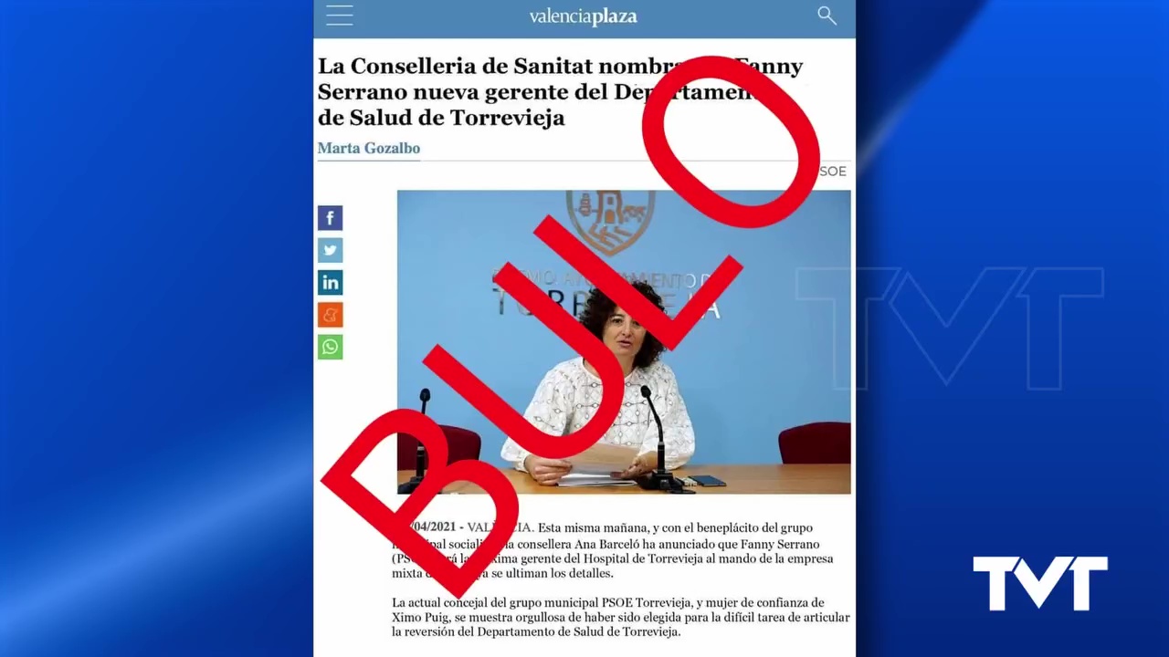 Imagen de GVA Sanidad confirma que la noticia sobre Fanny Serrano es rotundamente falsa