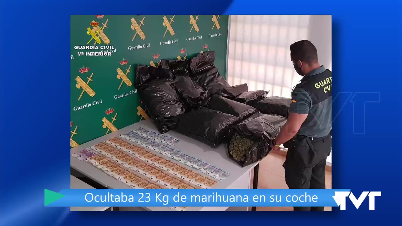 Imagen de La GC detiene en Torrevieja a un conductor que transportaba 23 kg de cogollos de marihuana