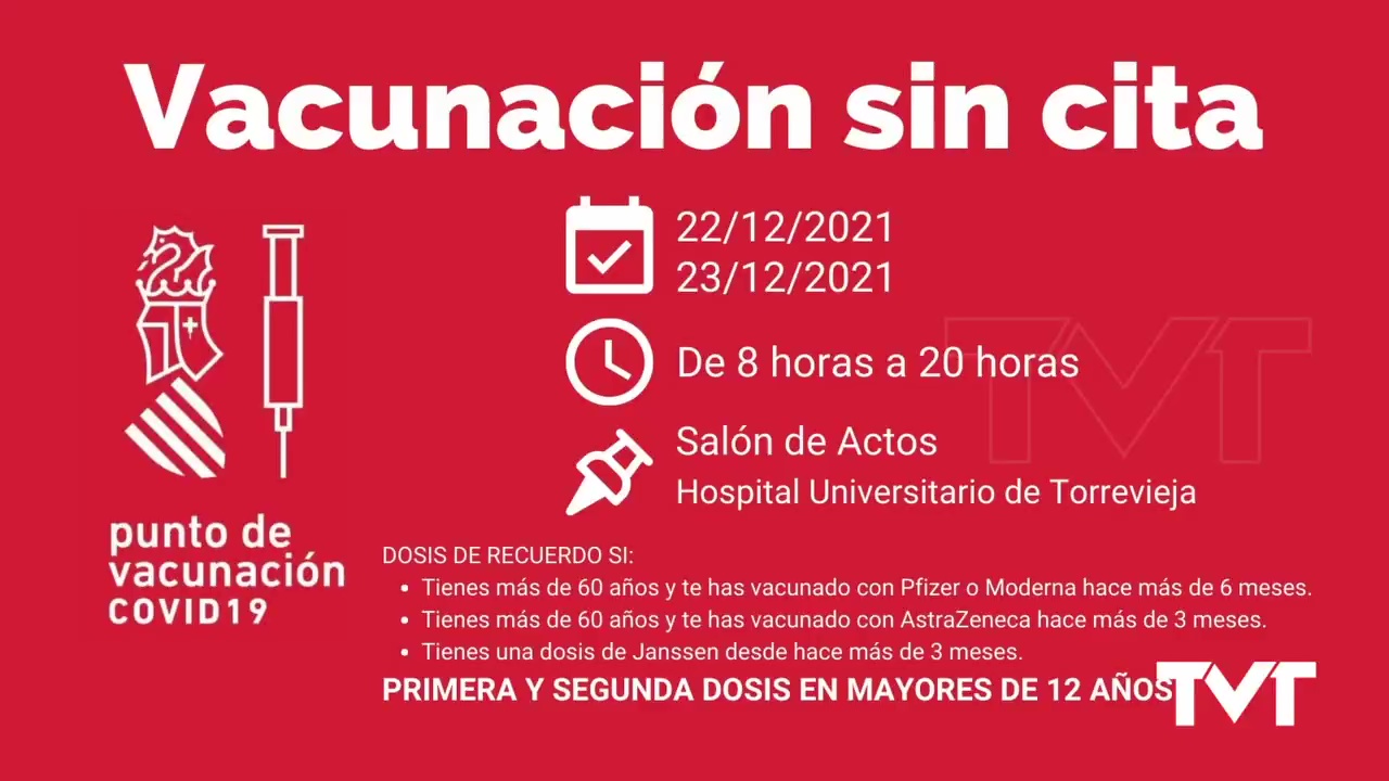 Imagen de Punto de vacunación sin cita previa en el Hospital de Torrevieja
