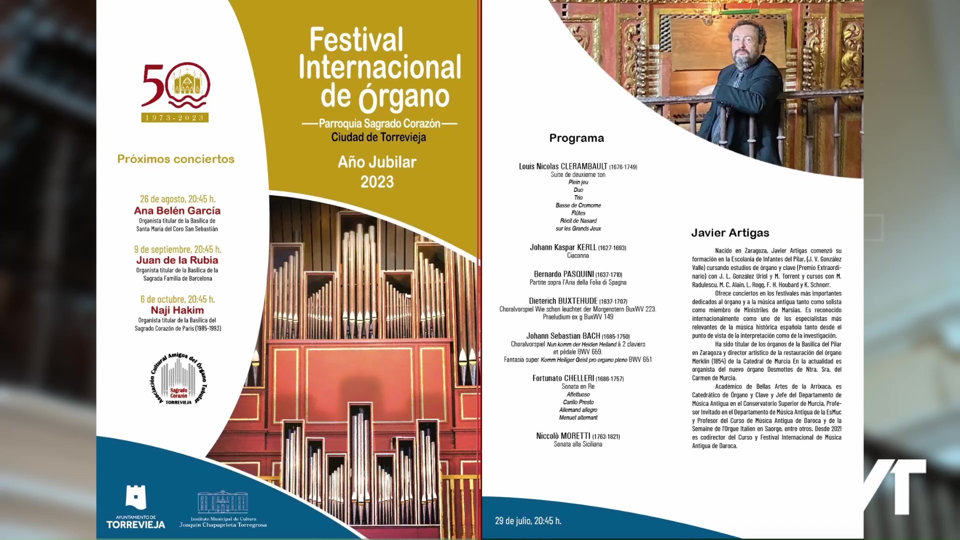 Imagen de Javier Artigas abrirá el Festival Internacional de órgano el sábado 29 de julio