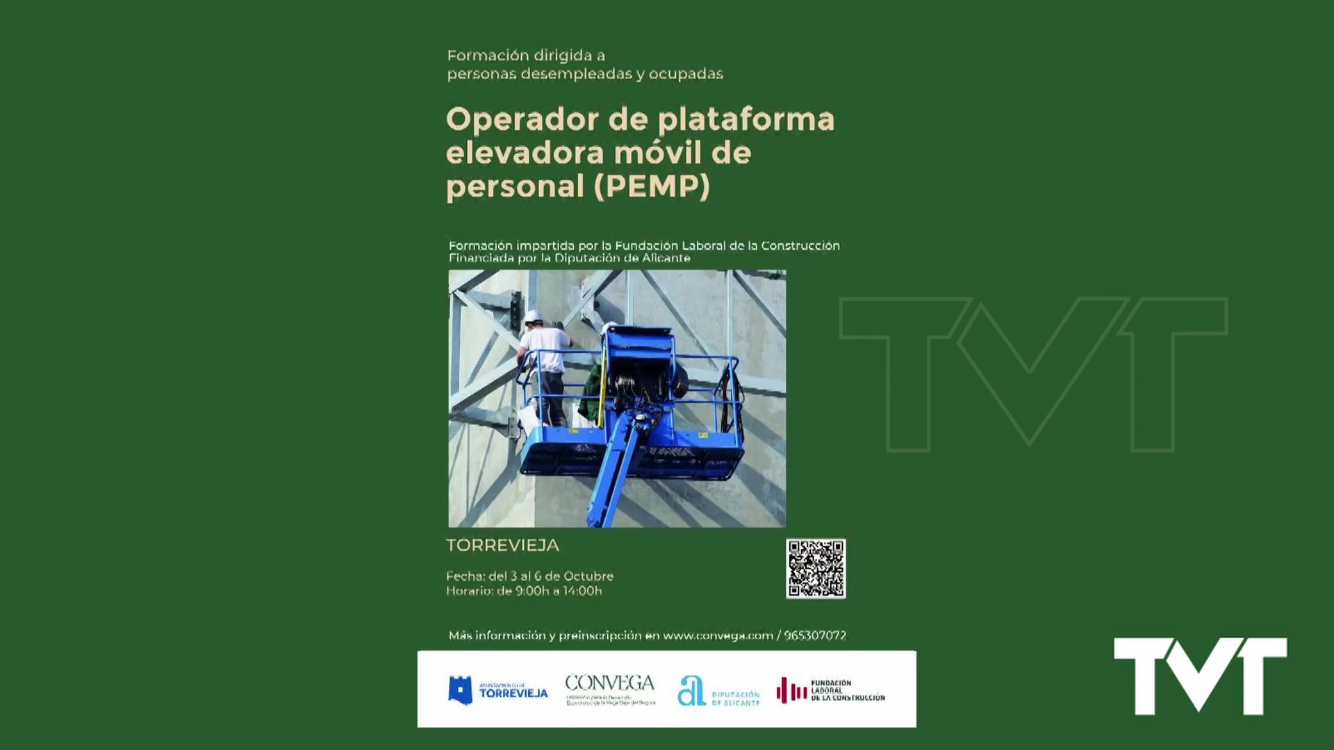 Imagen de Convega organiza un curso de Operador de Plataforma Elevadora móvil personal en Torrevieja