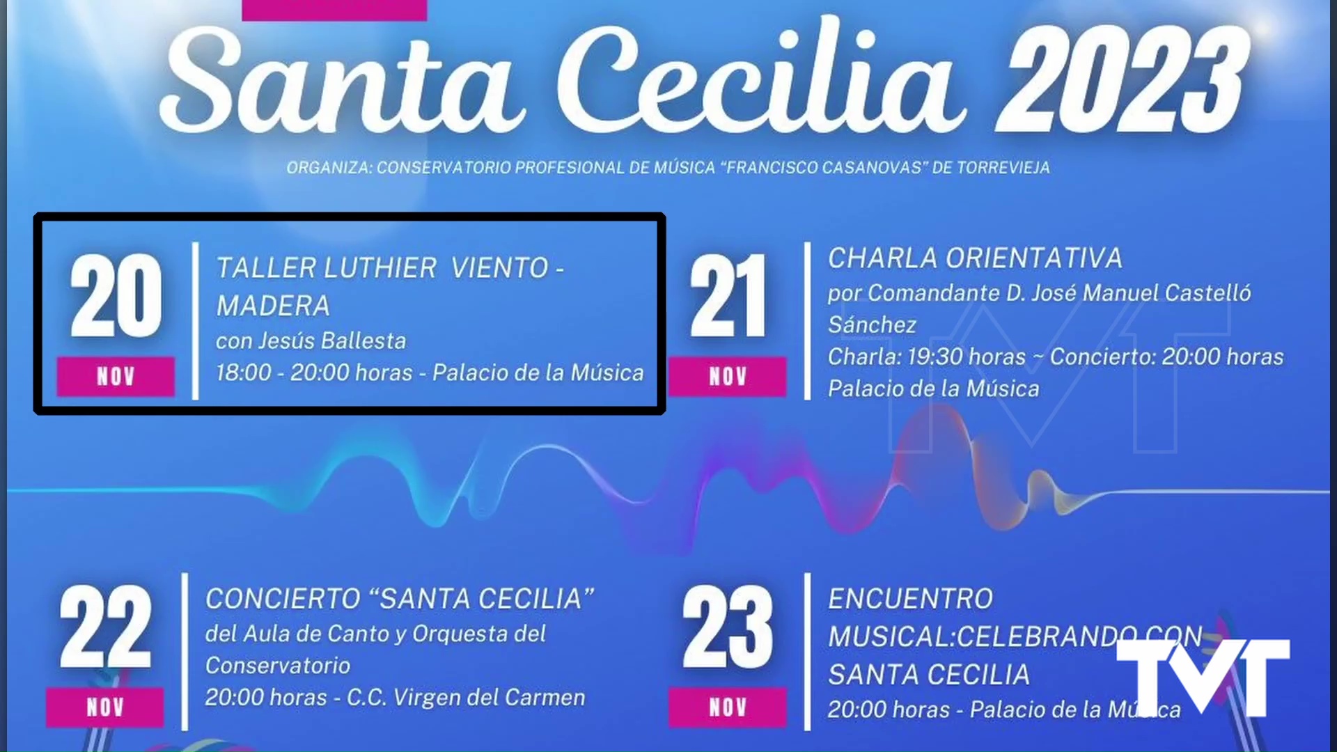 Imagen de El Conservatorio de música Francisco Casanovas contará con el comandante músico José Manuel Castelló para festejar Santa Cecilia 