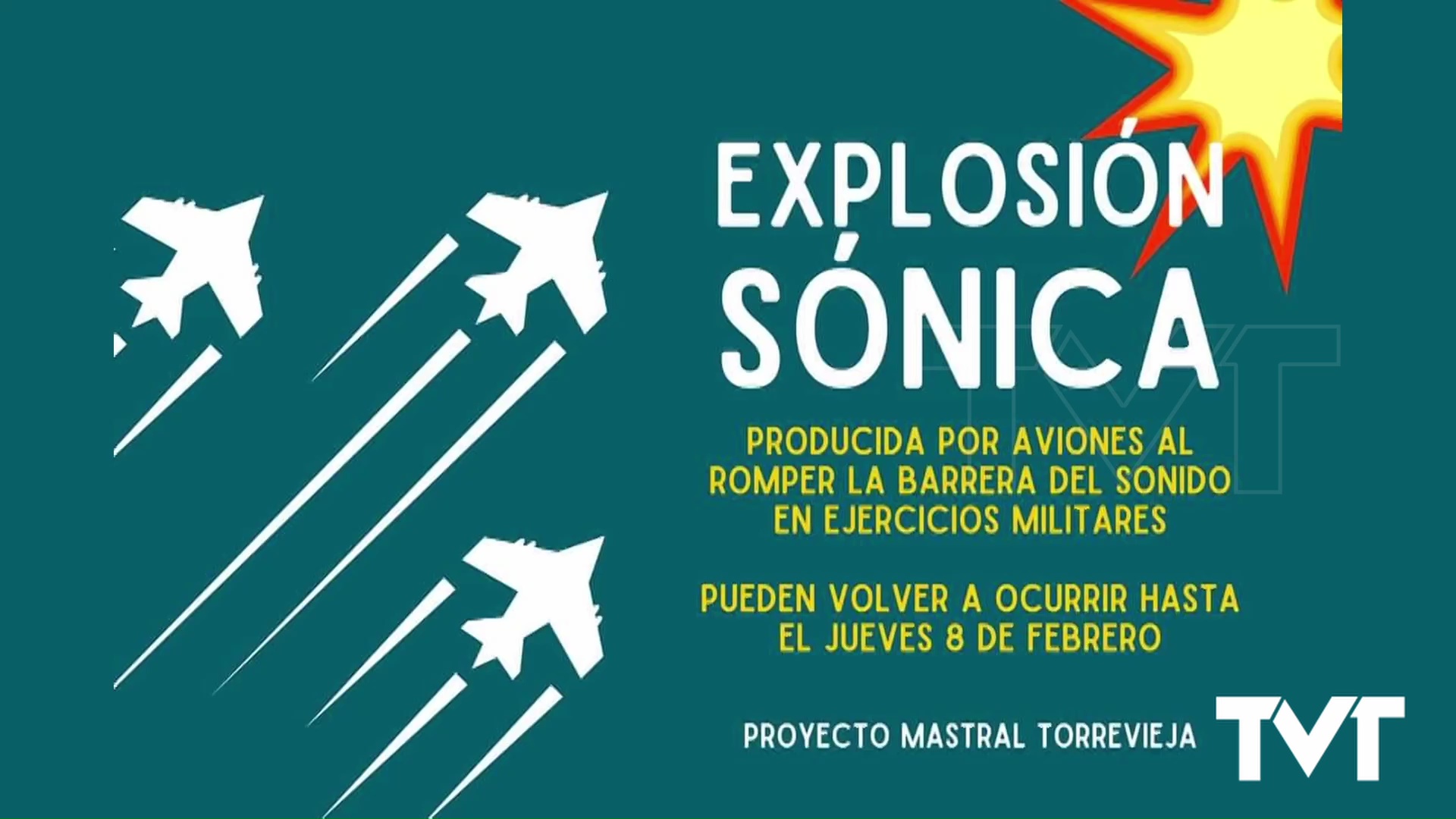 Imagen de Nuevas explosiones sónicas provocadas por aviones que rompen la barrera del sonido en Torrevieja 
