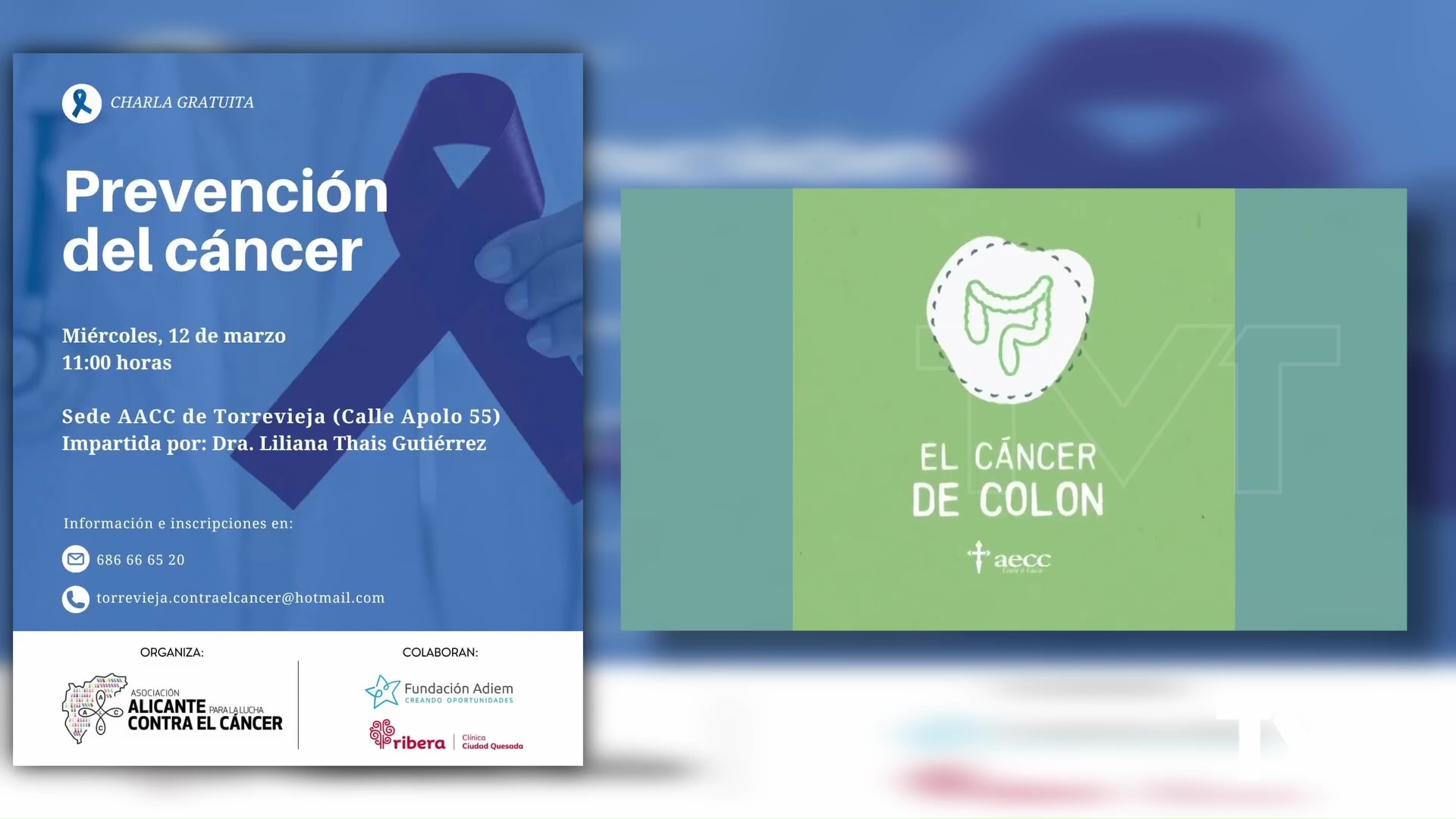 Imagen de El cáncer y su prevención. Charla organizada por Alicante para la lucha contra el cáncer sede Torrevieja para el 12 de marzo