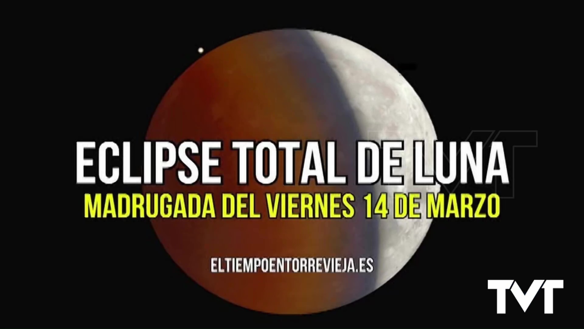 Imagen de Eclipse total de Luna en la madrugada del viernes 14 de marzo 