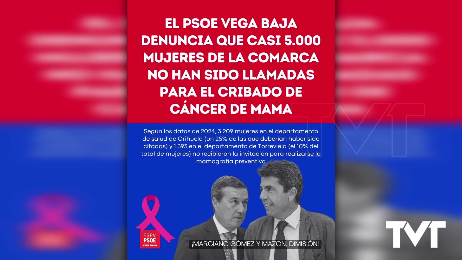 Imagen de Según el PSPV-PSOE, 5000 mujeres de la comarca no fueron llamadas en 2024 para el programa de cribado contra el cáncer de mama