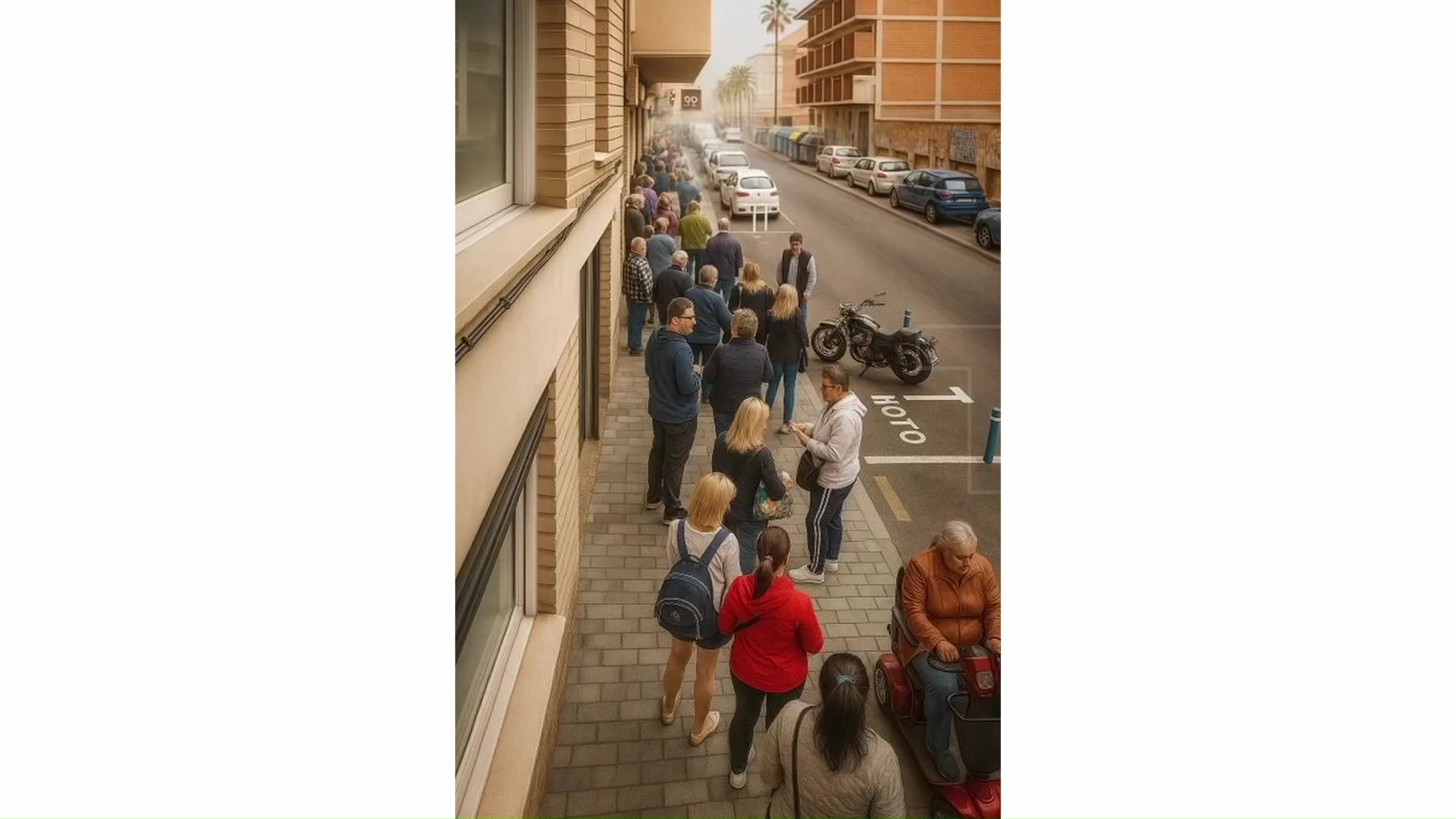 Imagen de Se repiten las largas colas para conseguir cita previa para venta presencial del Bonoconsumo
