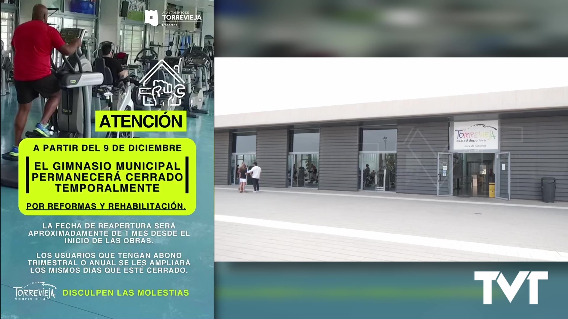 Imagen de El Gimnasio Municipal permanecerá cerrado un mes para instalar la nueva maquinaria y rehabilitar la instalación